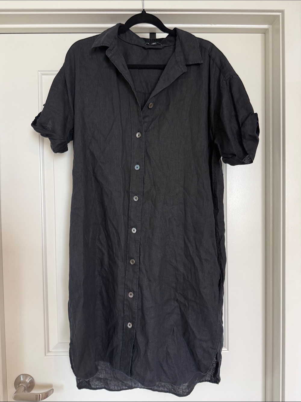 J.Crew Short-Sleeve Button-Up Dress - Casual Linen Blend